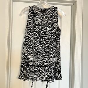 Black and White Sleeveless Top